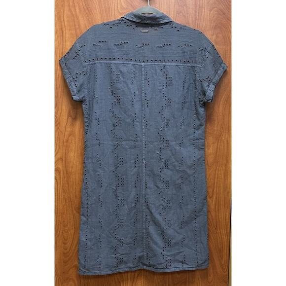 prAna Women's Dress Ladyland Short Sleeve Cotton Boho Eyelet Gray Sz Small EUC!! - Picture 3 of 10